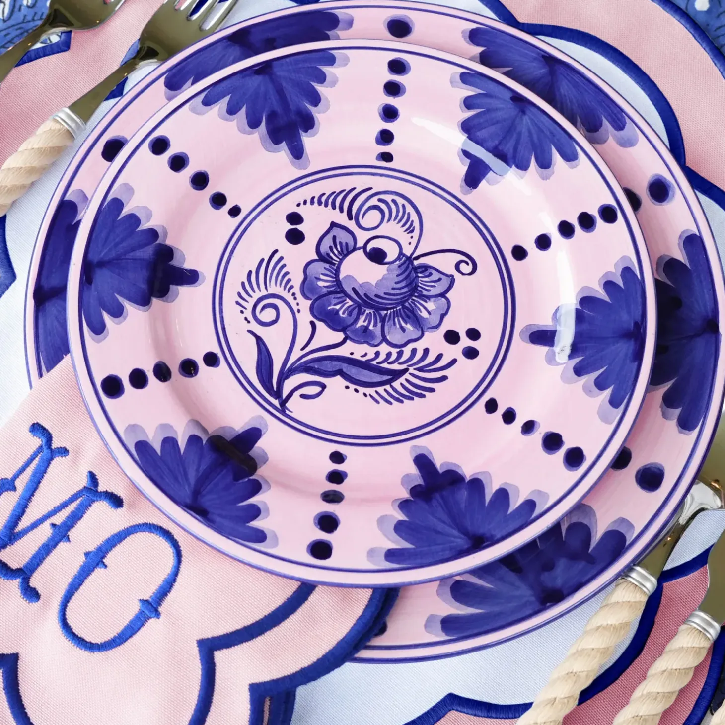 Sofia Pink Appliqué Placemats (Set of 4)