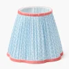 Soft Blue & Coral Lotus Lampshade (18cm)