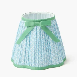 Soft Blue & Green Lotus Bow Lampshade (18cm)