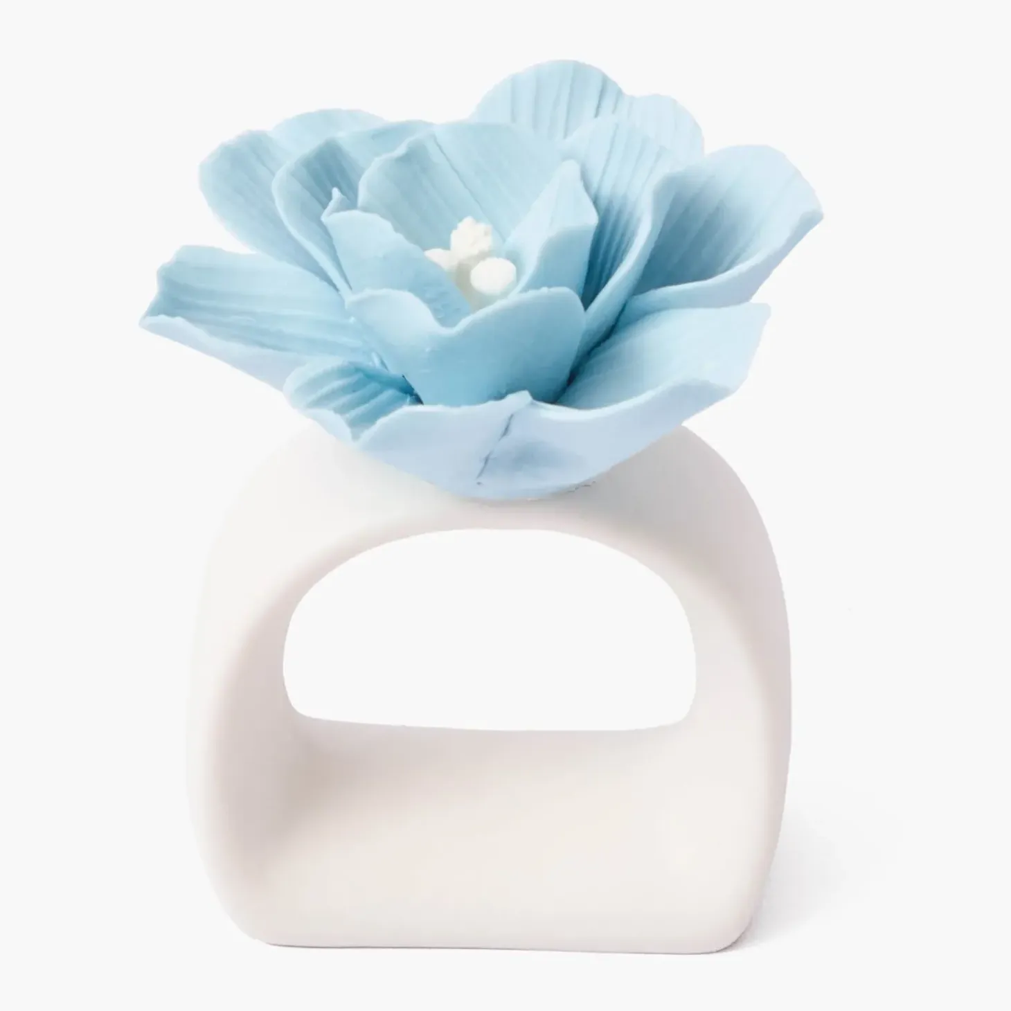 Soft Blue Fiore Napkin Rings (Set of 4)