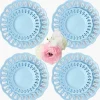 Soft Blue Lace Dinner & Starter Plates (Set of 8)