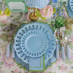 Soft Blue Lace Dinner & Starter Plates (Set of 8)