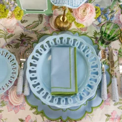 Soft Blue Lace Dinner & Starter Plates (Set of 8)