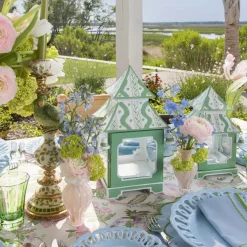 Soft Blue Lace Dinner & Starter Plates (Set of 8)