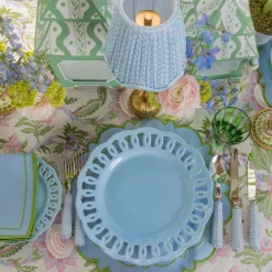 Soft Blue Lace Dinner Plates (Set of 4)