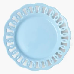 Soft Blue Lace Dinner Plates (Set of 4)