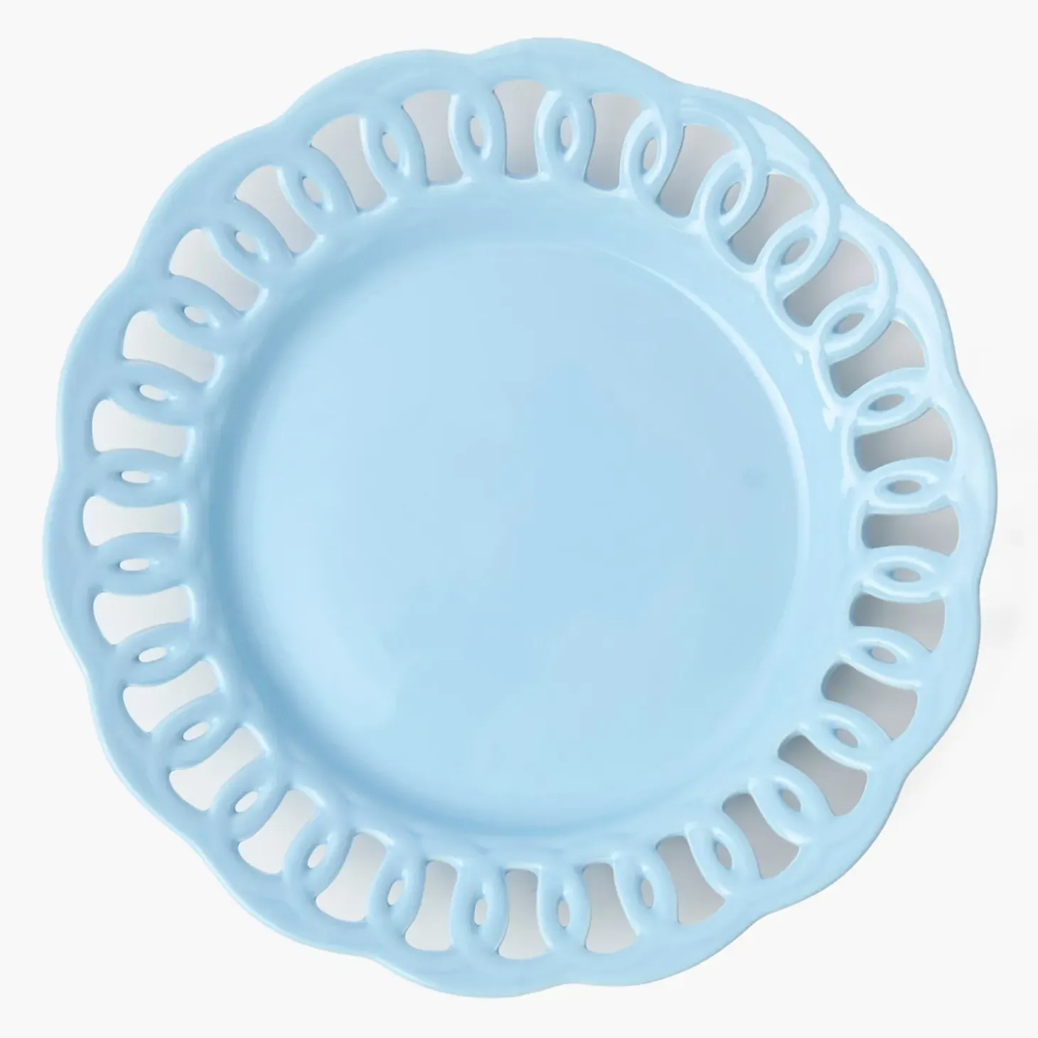 Soft Blue Lace Dinner Plates (Set of 4)