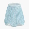 Soft Blue Lotus Deep Scalloped Lampshade (14cm)