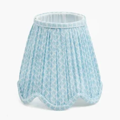 Soft Blue Lotus Deep Scalloped Lampshade (14cm)