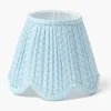Soft Blue Lotus Deep Scalloped Lampshade (18cm)
