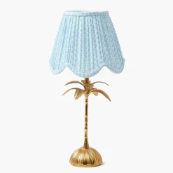 Soft Blue Lotus Deep Scalloped Lampshade (18cm)