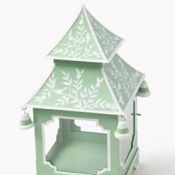 Soft Green Chinoiserie Pagoda Lantern