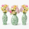 Soft Green Hand Painted Tole Bud Vases (Set of 3)