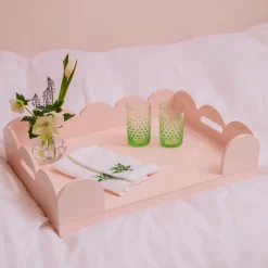 Soft Pink Lacquer Breakfast Tray