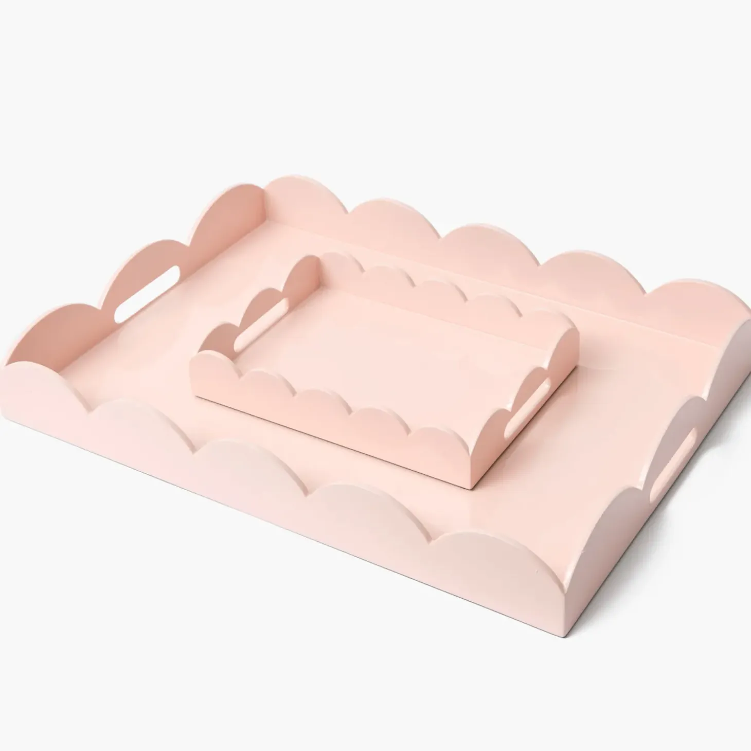 Soft Pink Lacquer Tray Set