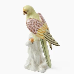 Soft Yellow Porcelain Parrot (Pair)