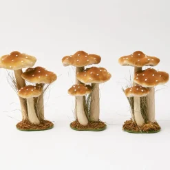 Tall Caramel Velvet Mushrooms (Set of 3)