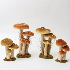 Tall Caramel Velvet Mushrooms (Set of 3)