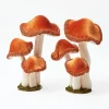 Tall Orange Glitter Mushrooms (Pair)