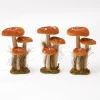 Tall Orange Velvet Mushrooms (Set of 3)
