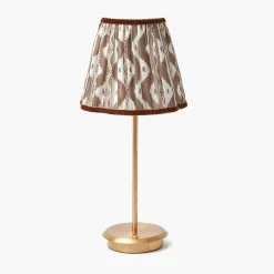 Tall Rechargeable Lamp with Chocolate Ikat Shade (18cm)