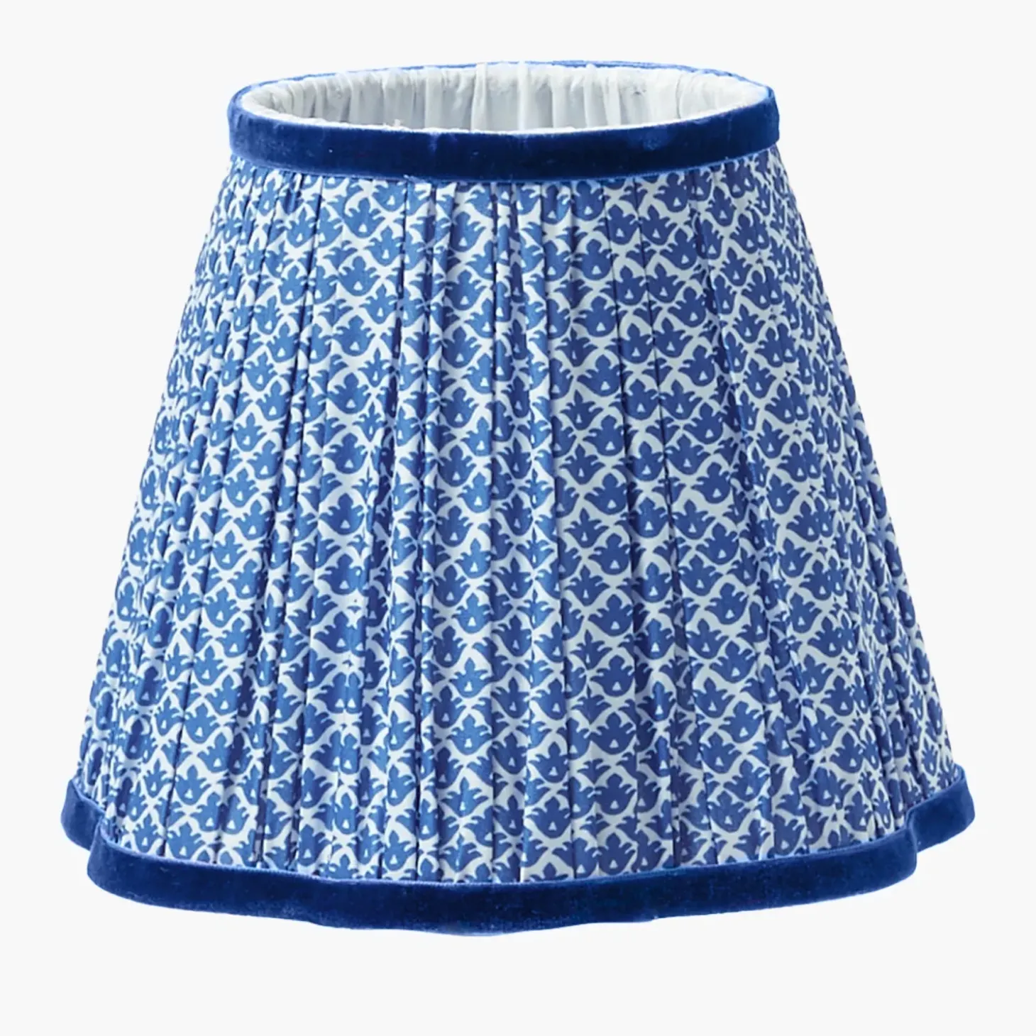 Tall Rechargeable Lamp with Cobalt Lotus Shade (18cm)
