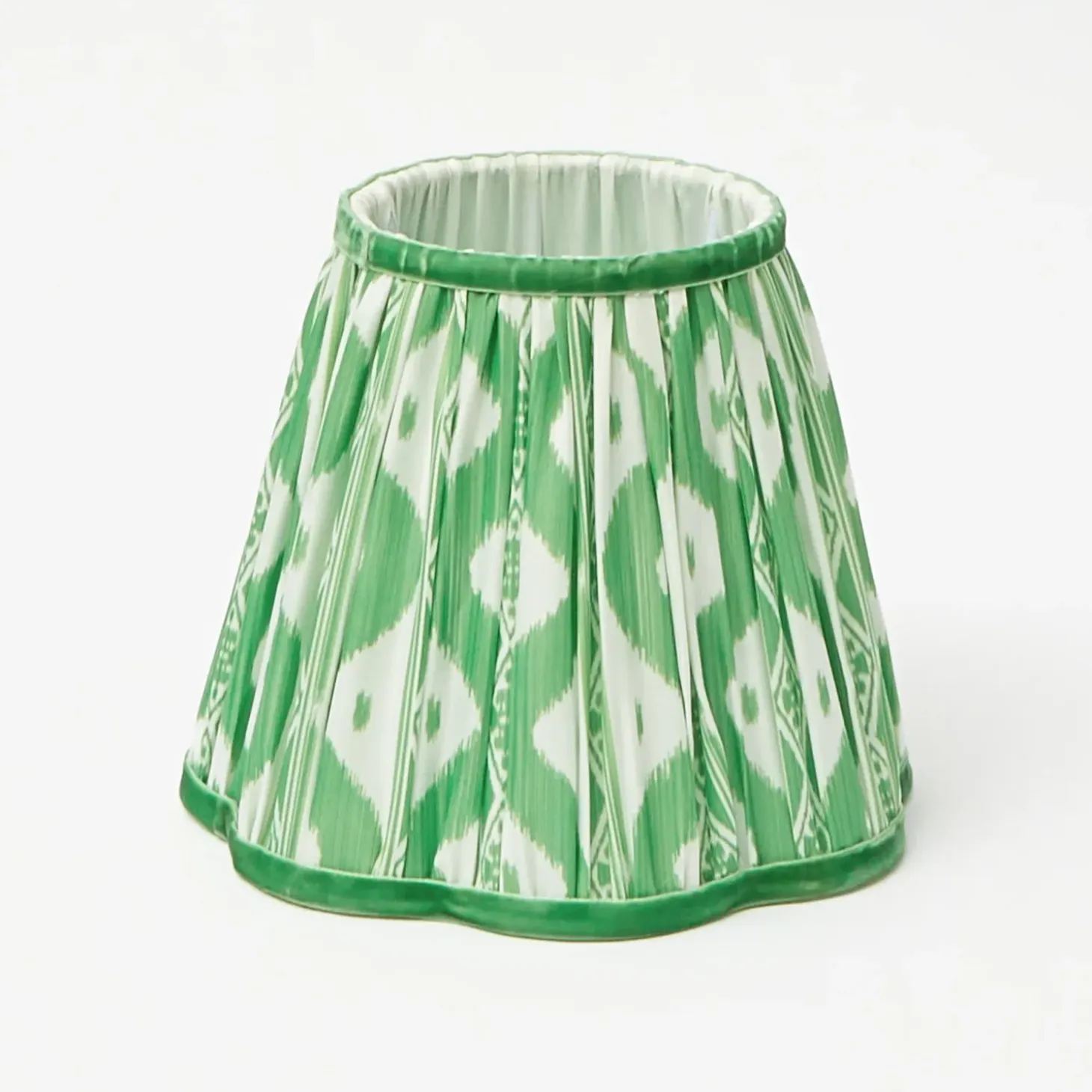 Tall Rechargeable Lamp with Green Ikat Shade (18cm)