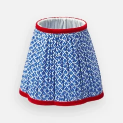 Tall Rechargeable Lamp with Cobalt & Red Lotus Shade (18cm)