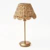 Tall Rechargeable Lamp with Natural Seagrass Shade