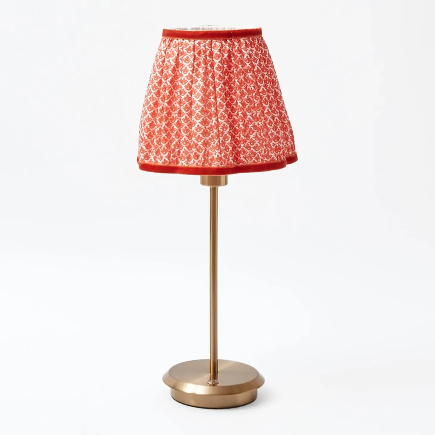 Tall Rechargeable Lamp with Orange Lotus Shade (18cm)