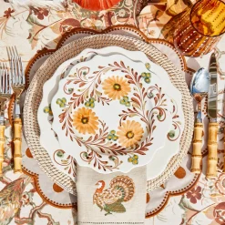 Taupe Embroidered Turkey Linen Napkins (Set of 4)