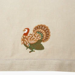 Taupe Embroidered Turkey Linen Napkins (Set of 4)