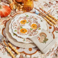 Taupe Embroidered Turkey Linen Napkins (Set of 4)