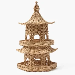 Thea Rattan Pagoda Lantern - 45cm