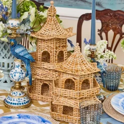 Thea Rattan Pagoda Lantern - 45cm
