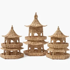 Thea Rattan Pagoda Lantern - 45cm