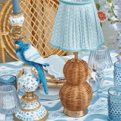Trio of Rechargeable Rattan Lamps