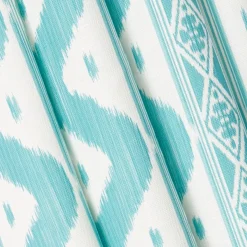 Turquoise Ikat Stripe Fabric