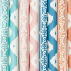 Turquoise Ikat Stripe Fabric