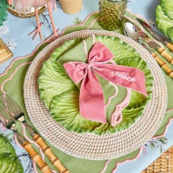 Valérie Green & Pink Napkins (Set of 4)