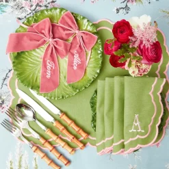Valérie Green & Pink Napkins (Set of 4)