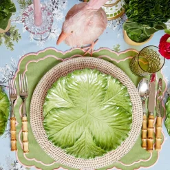 Valérie Green & Pink Placemats & Napkins (Set of 4)