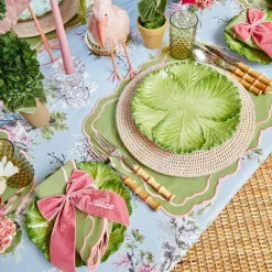 Valérie Green & Pink Placemats & Napkins (Set of 4)