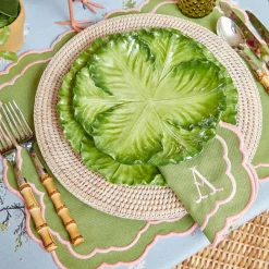 Valérie Green & Pink Placemats & Napkins (Set of 4)