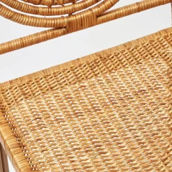 Vivienne Rattan Chair with Ikat Seat Pad Cushion