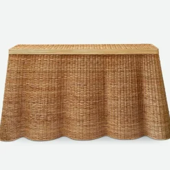 Vivienne Rattan Scalloped Console Table