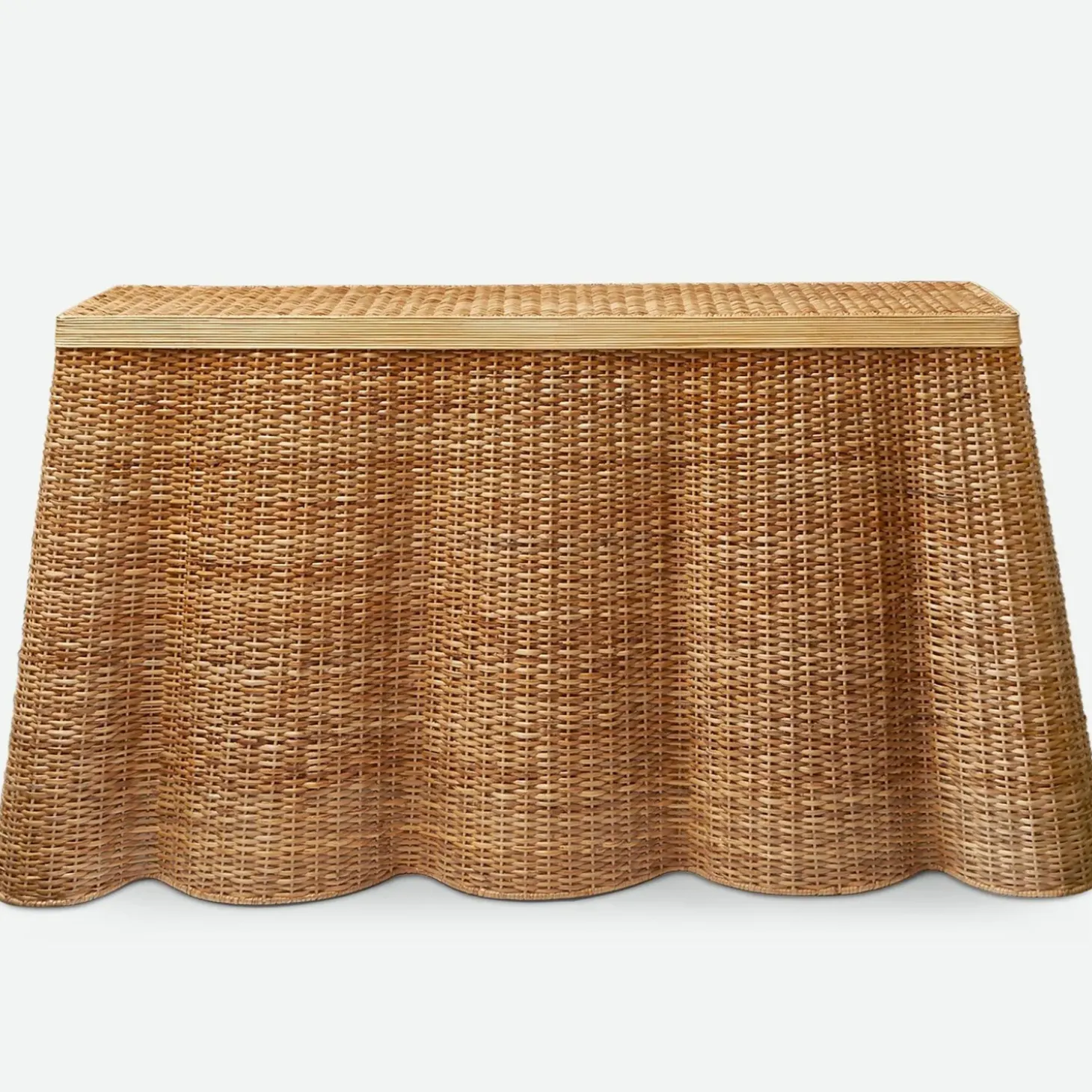 Vivienne Rattan Scalloped Console Table