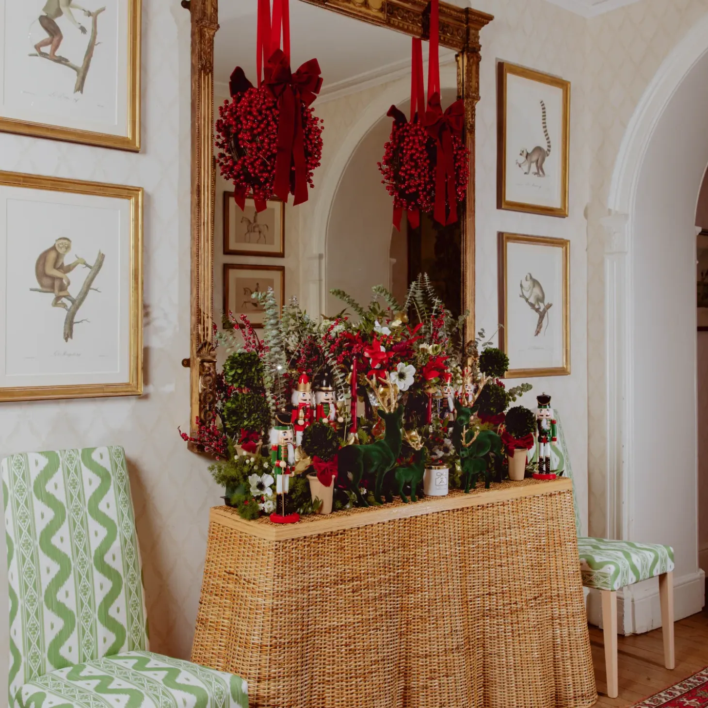 Vivienne Rattan Scalloped Console Table
