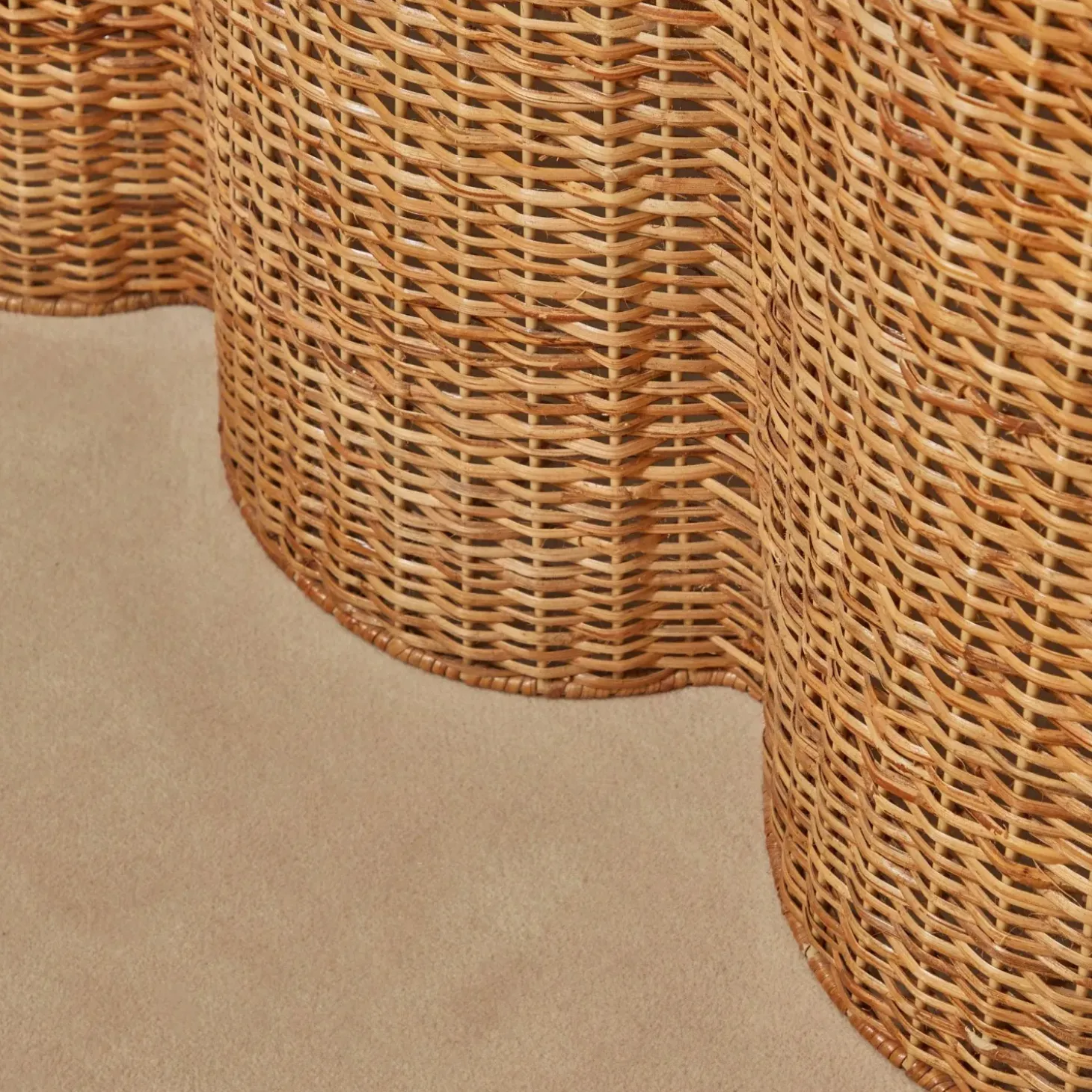 Vivienne Rattan Scalloped Console Table