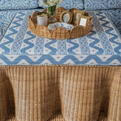 Vivienne Rattan Scalloped Ottoman